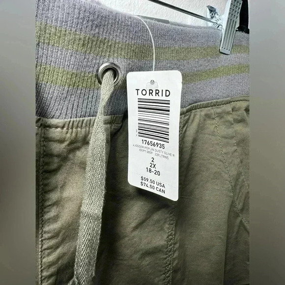 Torrid Olive Classic Fit Stretch Poplin Mid-Rise Jogger Pant 2 2XL - Picture 6 of 10